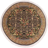 handmade Traditional Rasmi Romal Black Gold Hand-made ROUND 100% WOOL area rug 7x7